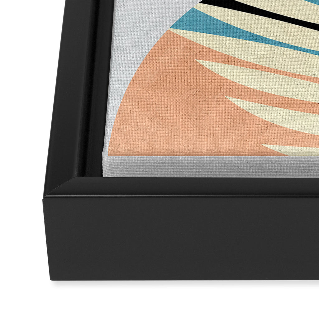 palm leaf minimal mid century modern Framed Canvas Print Gallery Image 3