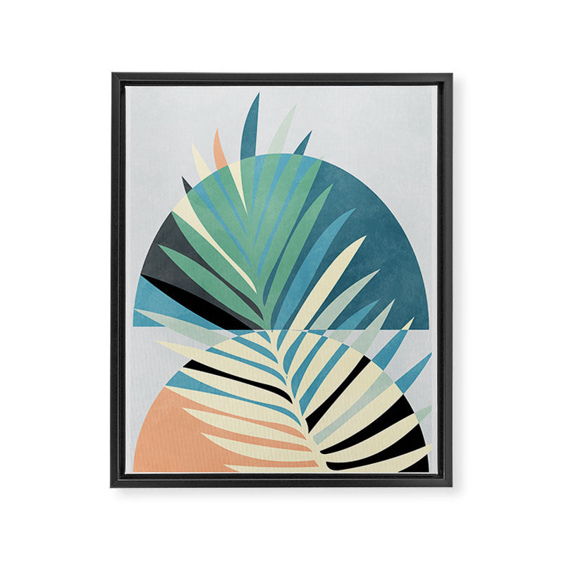 palm leaf minimal mid century modern Framed Canvas Print Gallery Image 6