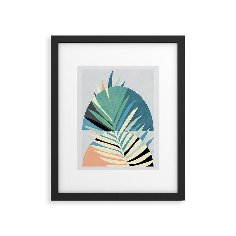 palm leaf minimal mid century modern Framed Art Print Gallery Image 5