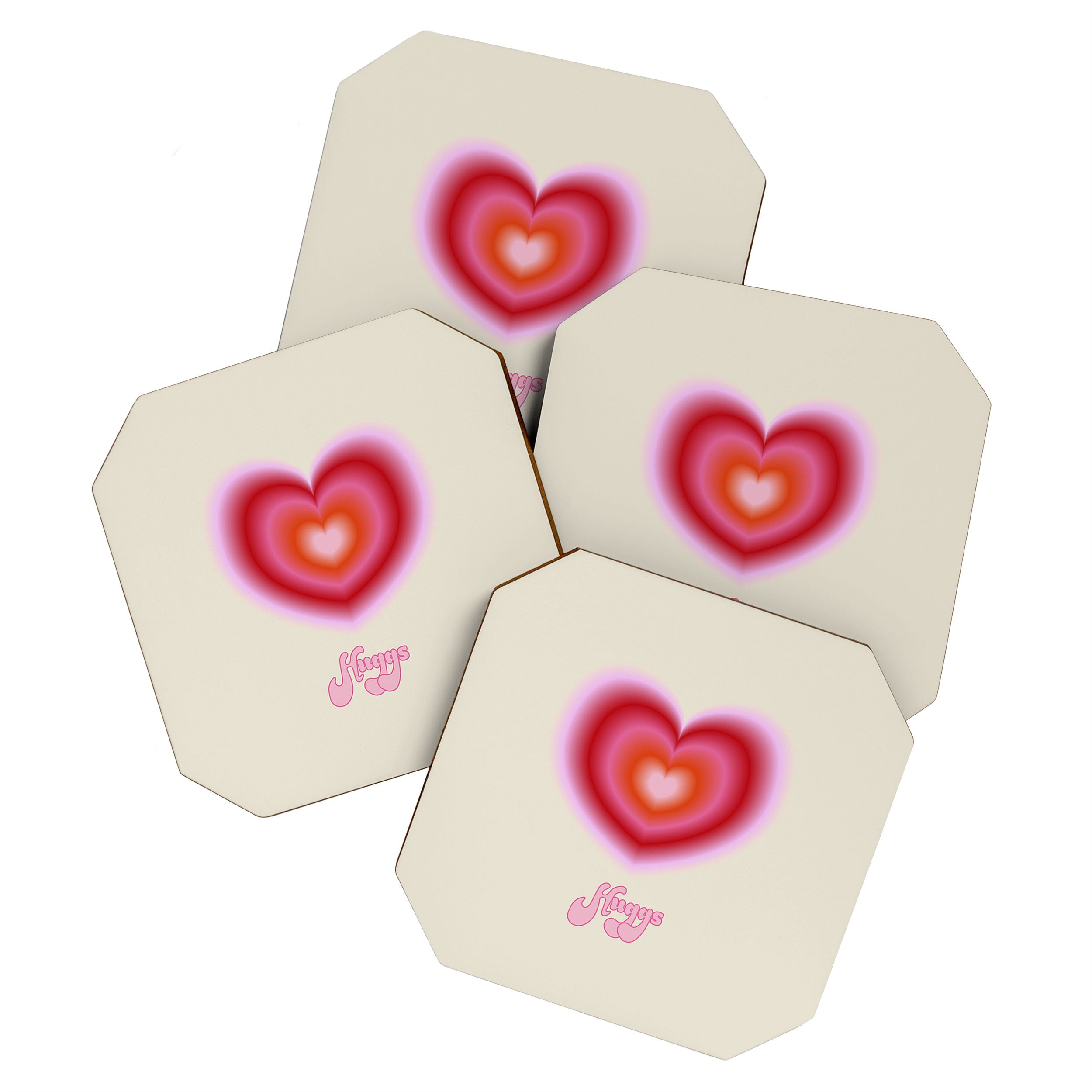 pink love heart Coaster Gallery Image 1