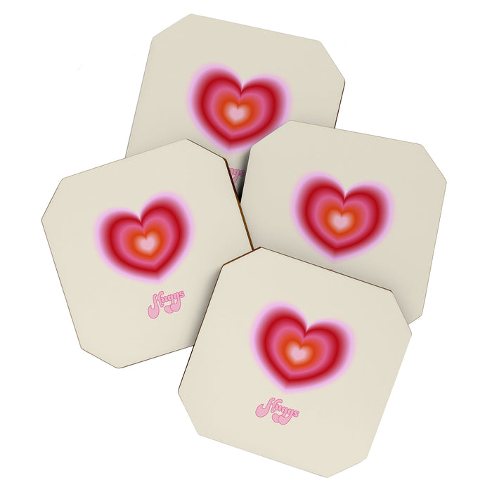 pink love heart Coaster Gallery Image 1