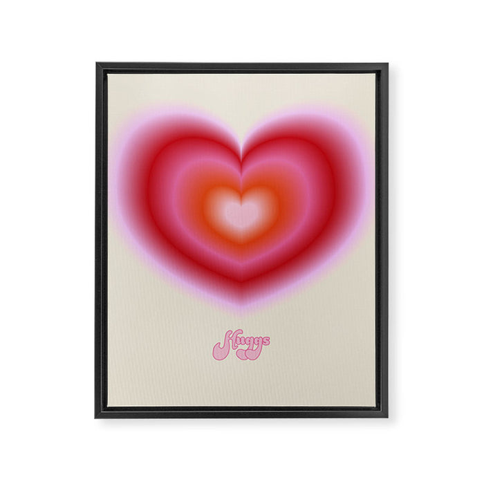 pink love heart Framed Canvas Print Gallery Image 1
