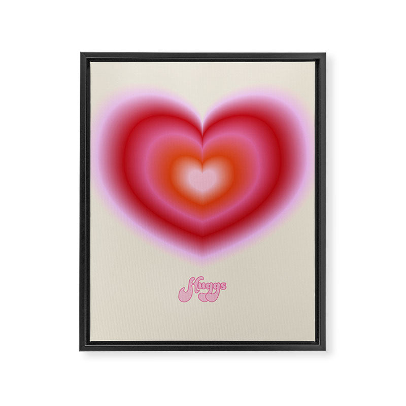 pink love heart Framed Canvas Print Gallery Image 6