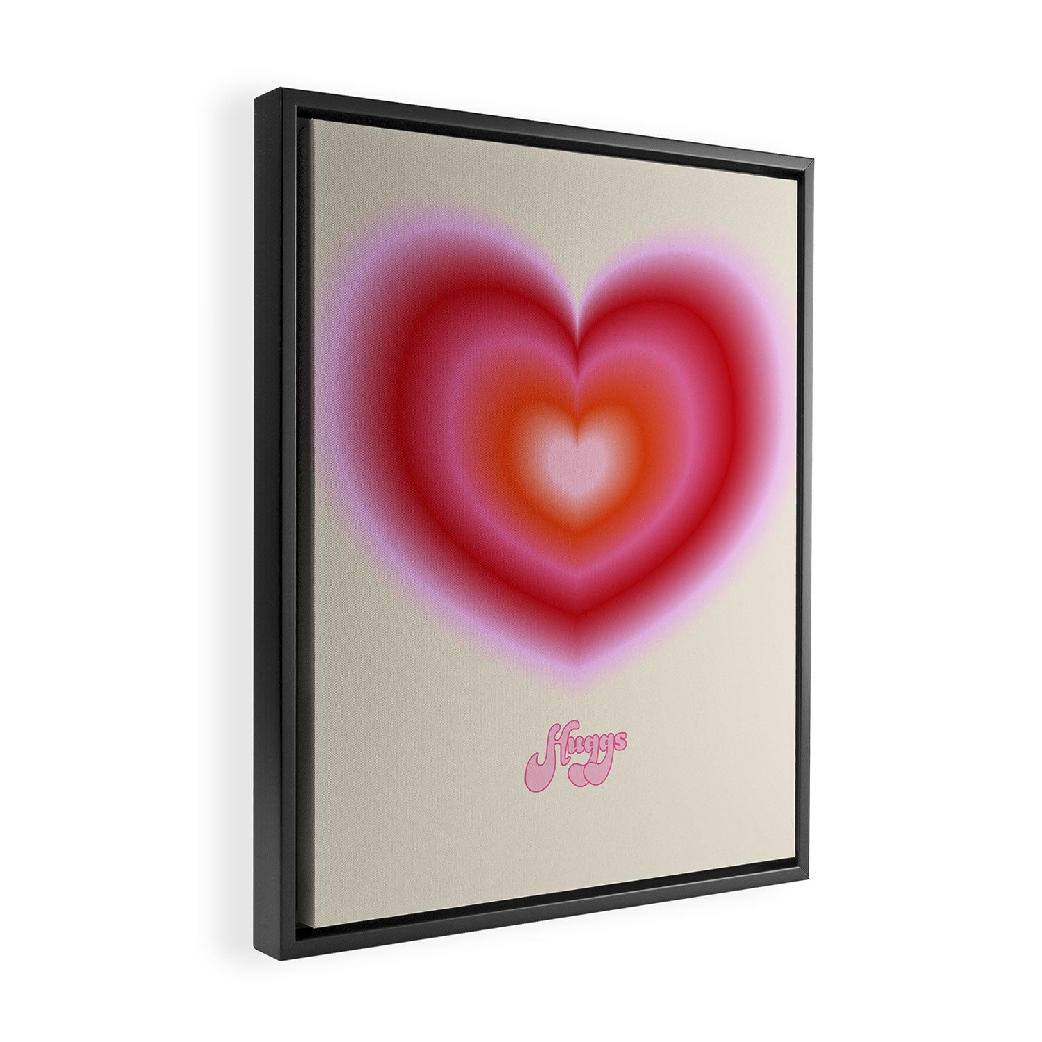 pink love heart Framed Canvas Print Gallery Image 2