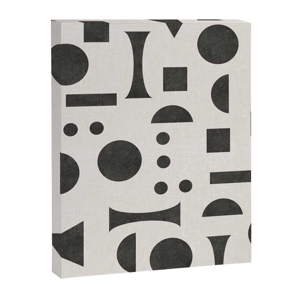 Playful Bauhaus geometric black shapes Canvas Print Gallery Image 8
