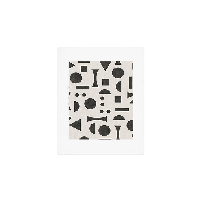 Playful Bauhaus geometric black shapes Art Print Gallery Image 1