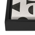 Playful Bauhaus geometric black shapes Framed Canvas Print Gallery Image 3