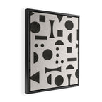 Playful Bauhaus geometric black shapes Framed Canvas Print Gallery Image 2