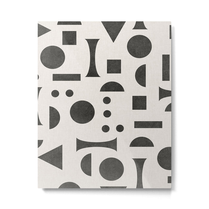 Playful Bauhaus geometric black shapes Metal Print Gallery Image 1