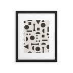 Playful Bauhaus geometric black shapes Framed Art Print Gallery Image 4
