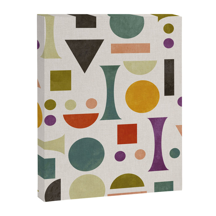 Playful Bauhaus geometric vivid shapes Canvas Print Gallery Image 1