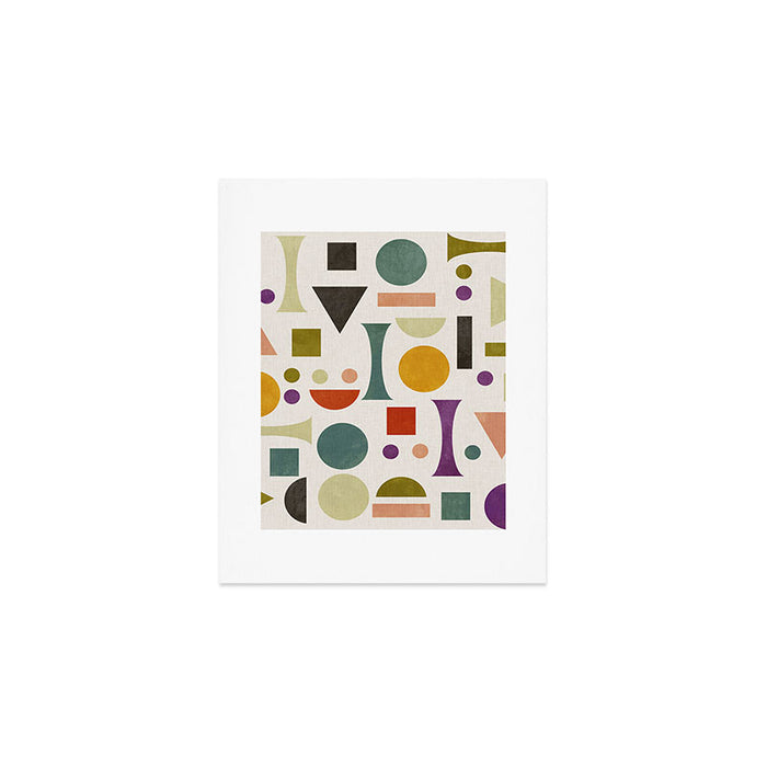 Playful Bauhaus geometric vivid shapes Art Print Gallery Image 1