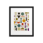 Playful Bauhaus geometric vivid shapes Framed Art Print Gallery Image 6