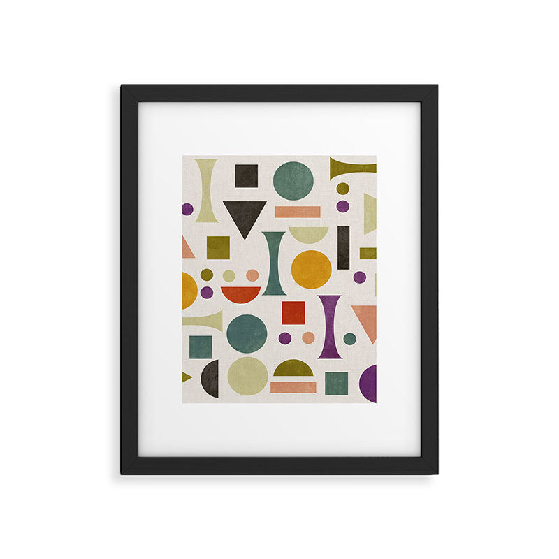 Playful Bauhaus geometric vivid shapes Framed Art Print Gallery Image 6