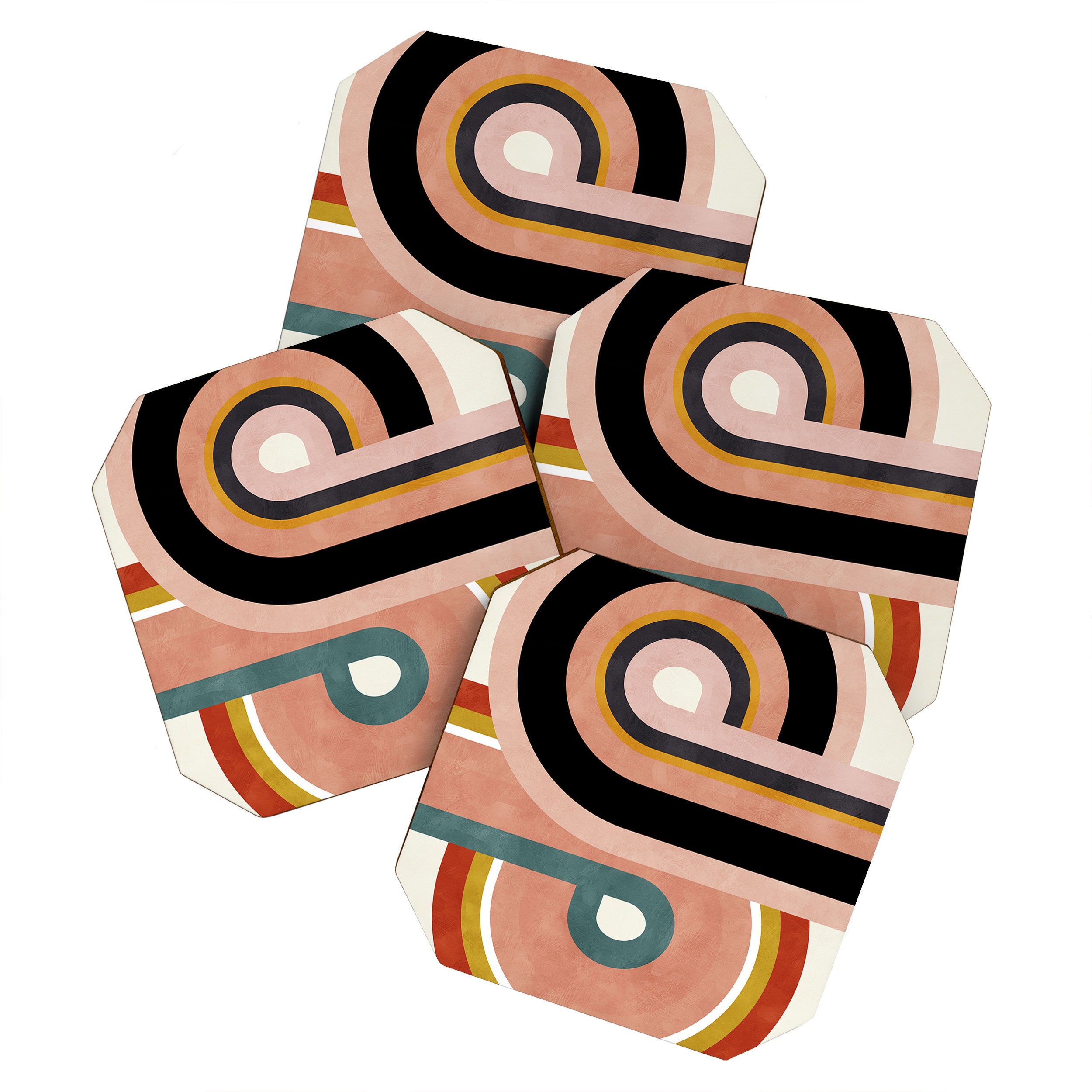 rainbow shape art Coaster Gallery Image 1