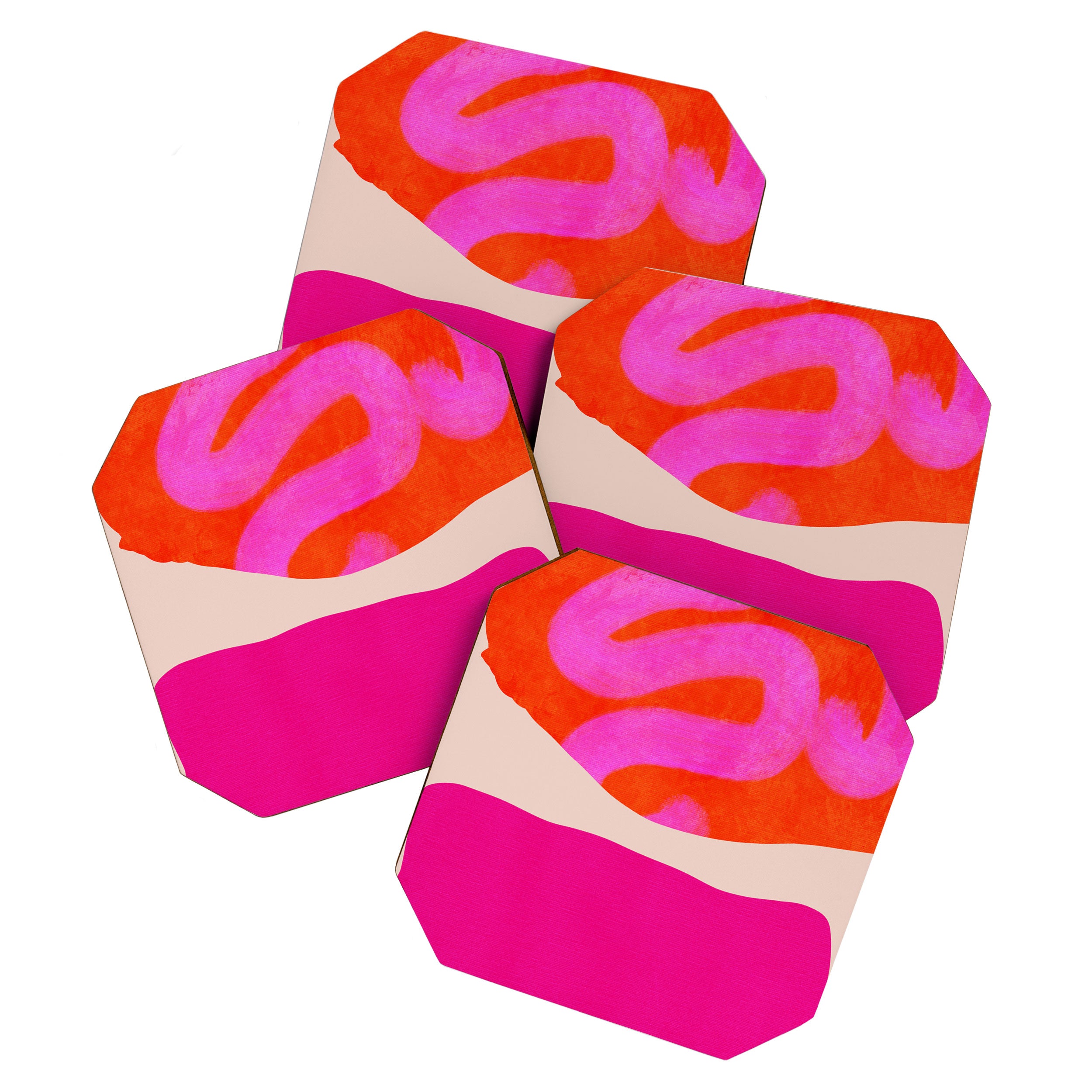 relations II -shapes minimal painting abstract Coaster Gallery Image 1