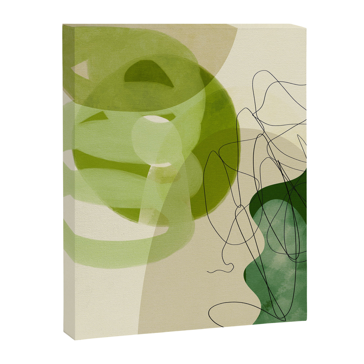 relations in green boho lines & shapes Canvas Print Gallery Image 6