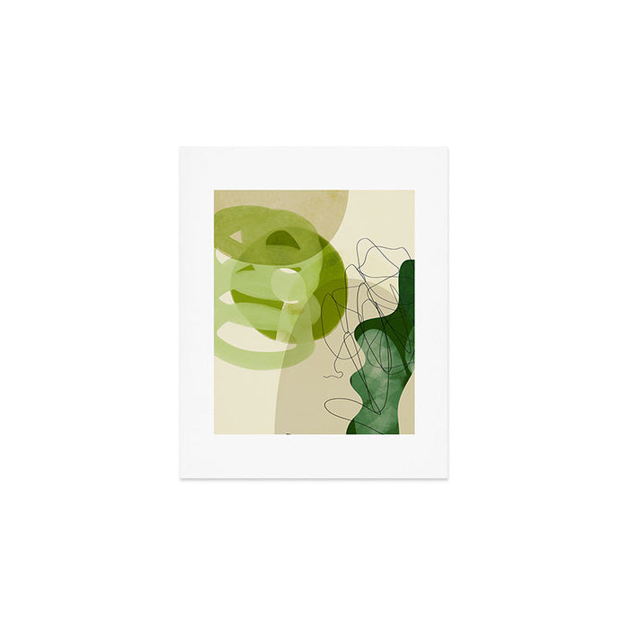 relations in green boho lines & shapes Art Print Gallery Image 1