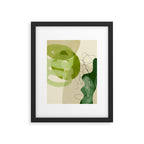 relations in green boho lines & shapes Framed Art Print Gallery Image 5
