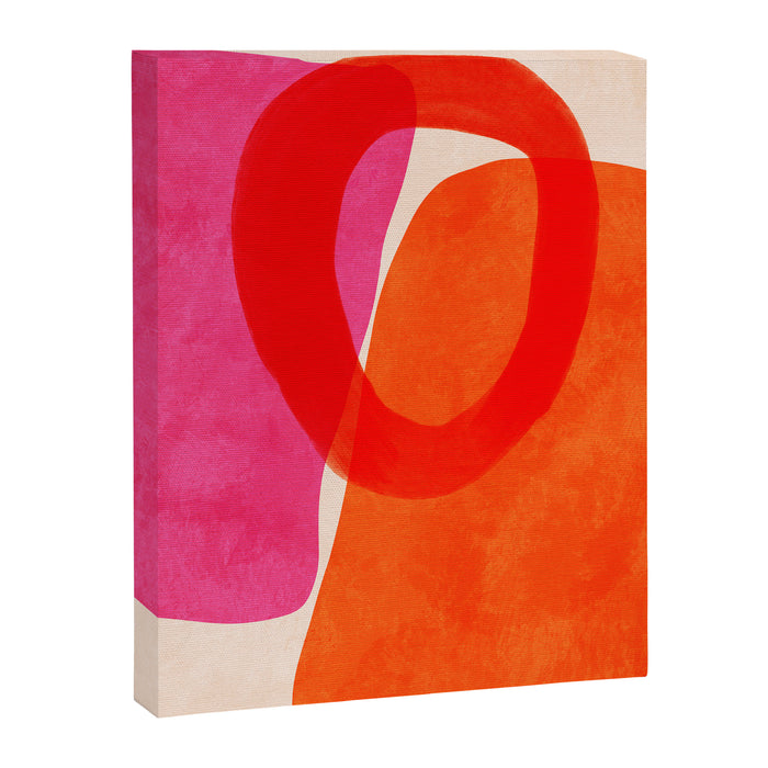 relations IV - pink shapes minimal painting Canvas Print Gallery Image 1