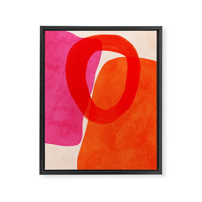 relations IV - pink shapes minimal painting Framed Canvas Print Gallery Image 1