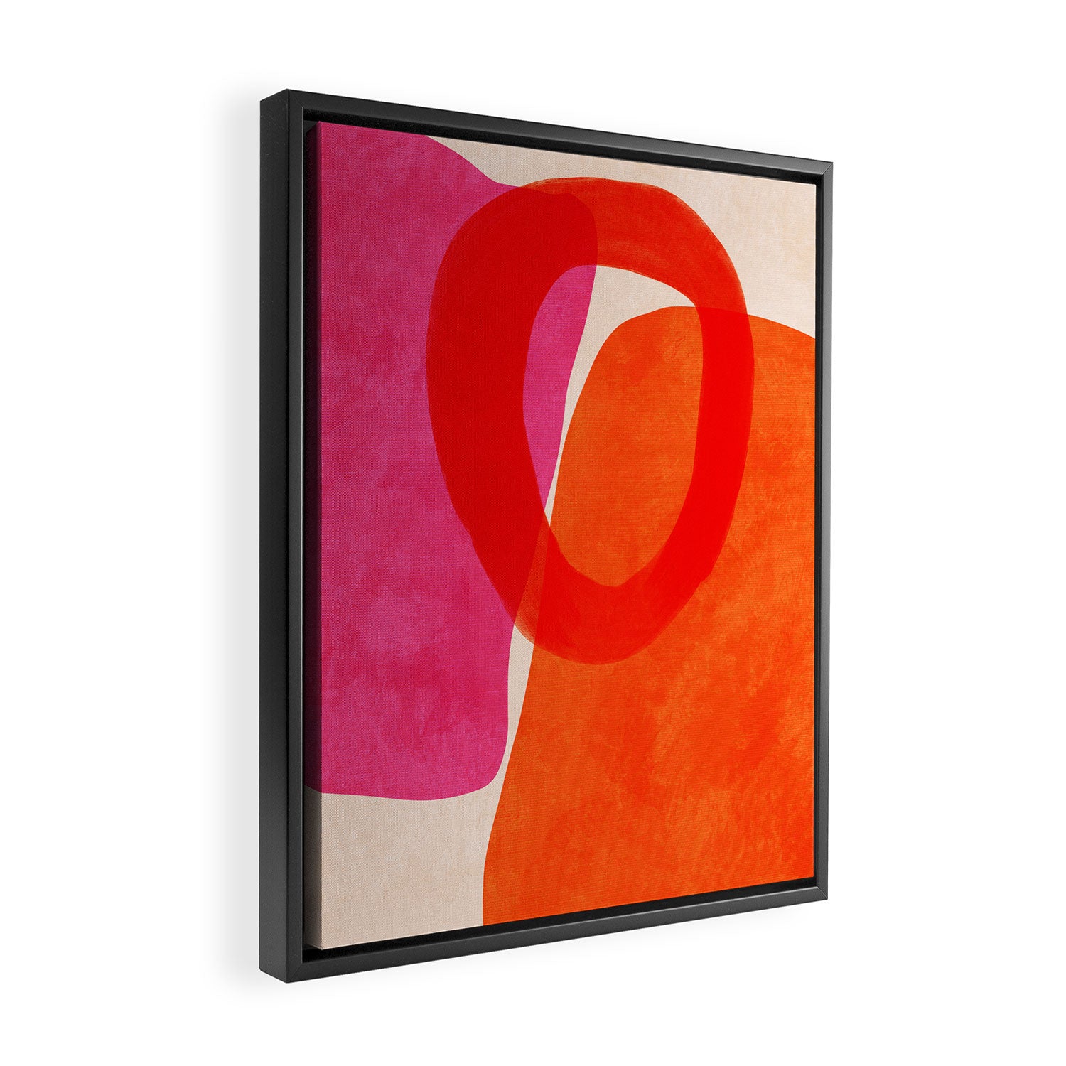 relations IV - pink shapes minimal painting Framed Canvas Print Gallery Image 2