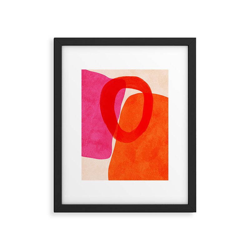 relations IV - pink shapes minimal painting Framed Art Print Gallery Image 5