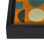Retro Bauhaus geometric shapes on orange Framed Canvas Print Gallery Image 3