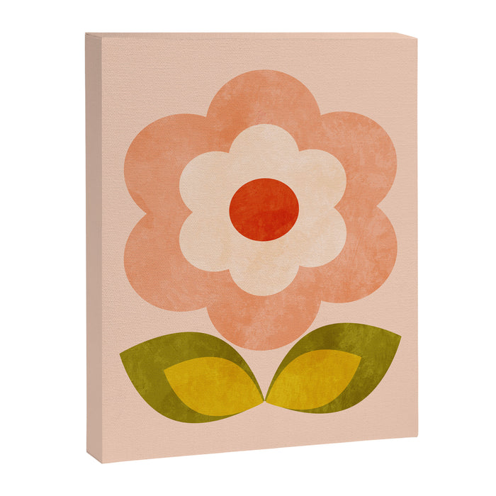 retro daisy minimal pink Canvas Print Gallery Image 1