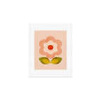 retro daisy minimal pink Art Print Gallery Image 1