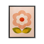 retro daisy minimal pink Framed Canvas Print Gallery Image 8