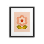 retro daisy minimal pink Framed Art Print Gallery Image 4