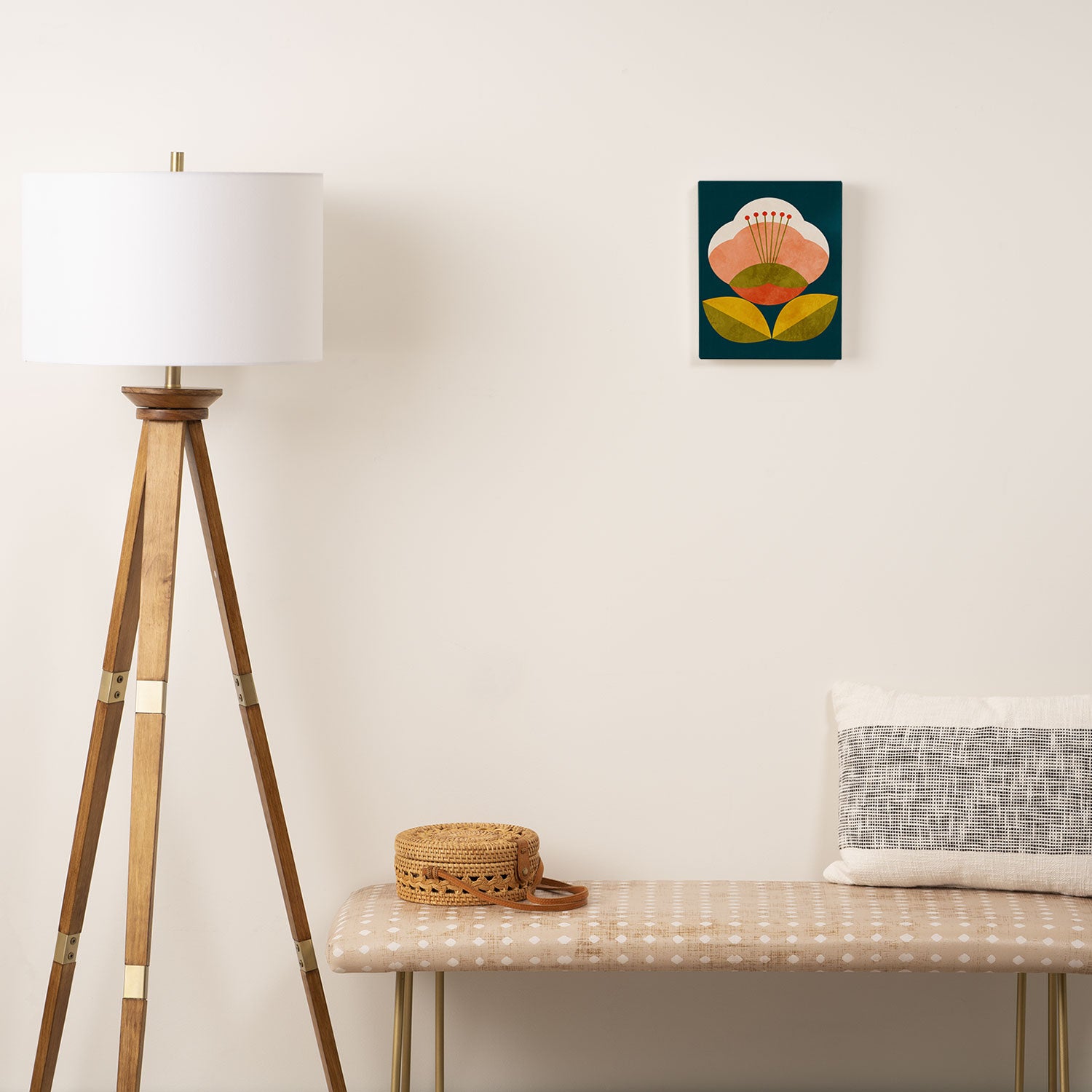retro midcentury flower Canvas Print Gallery Image 2