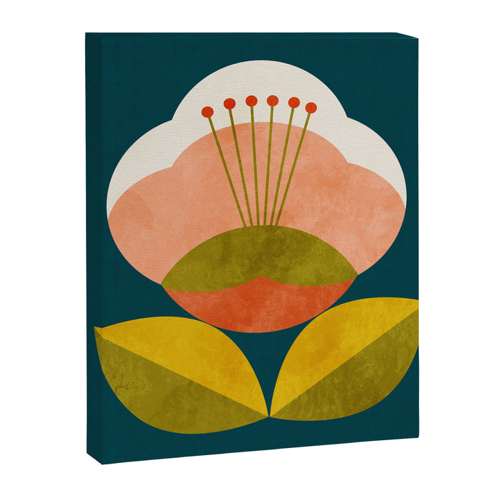 retro midcentury flower Canvas Print Gallery Image 1