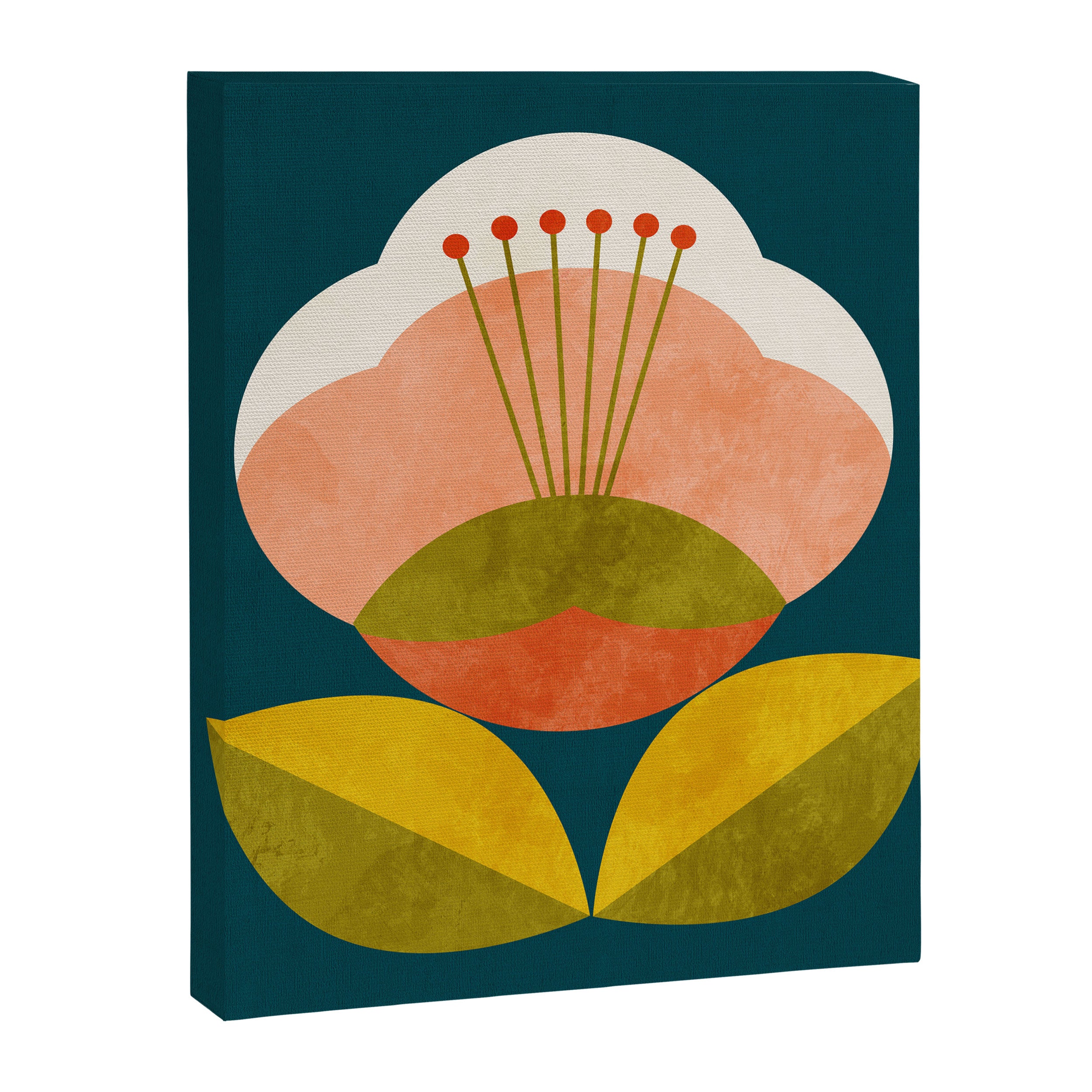 retro midcentury flower Canvas Print Gallery Image 8