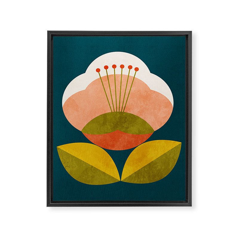 retro midcentury flower Framed Canvas Print Gallery Image 8