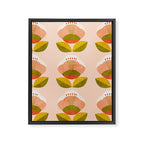retro midcentury flower pink Framed Canvas Print Gallery Image 8