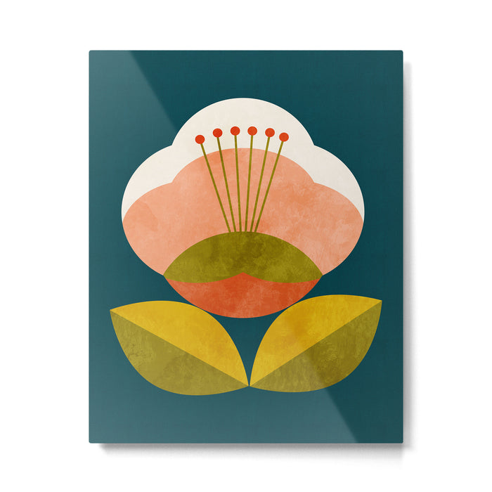 retro midcentury flower Metal Print Gallery Image 1