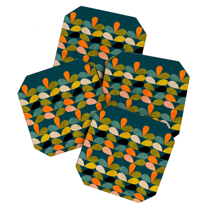 retro minimal floral Coaster Gallery Image 1