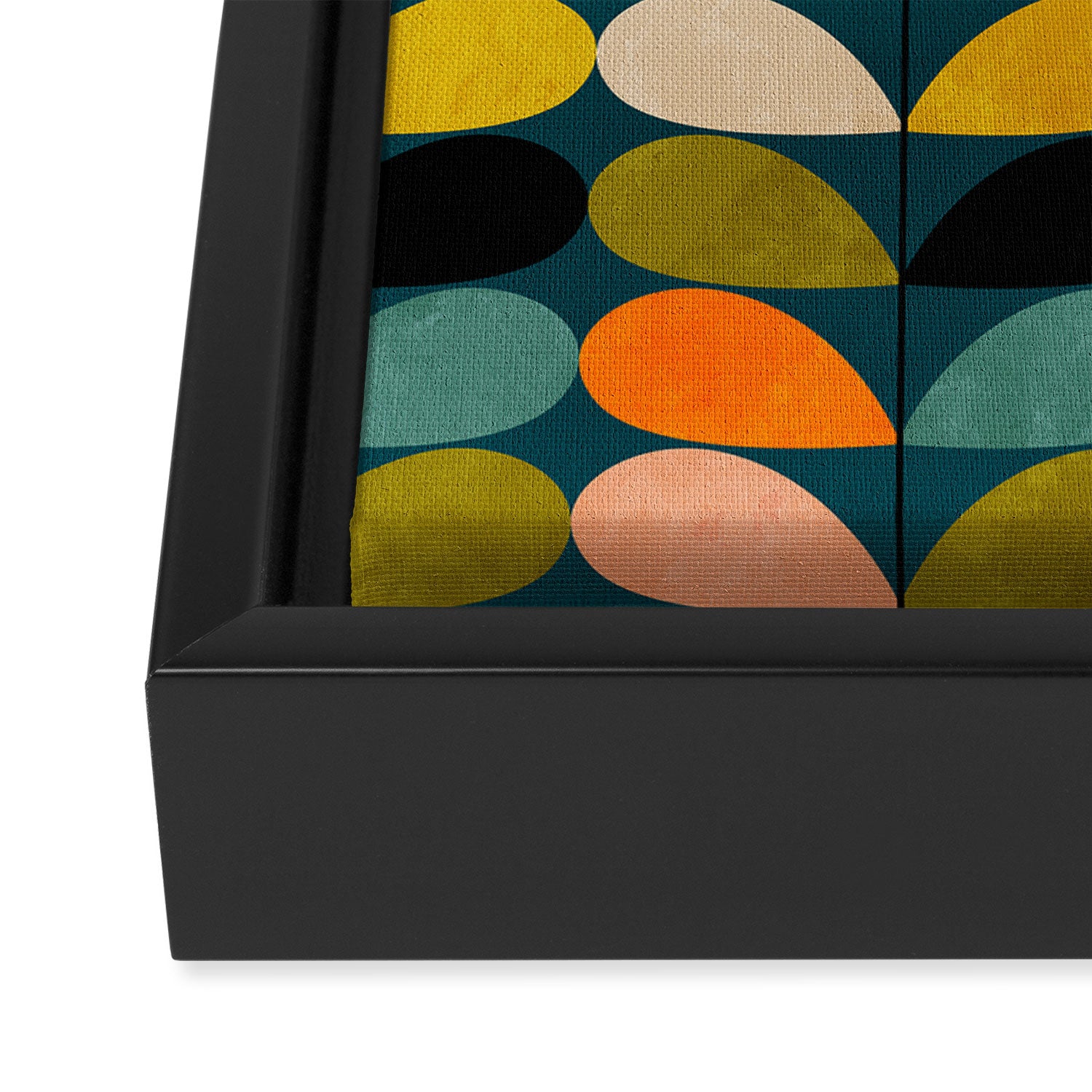 retro minimal floral Framed Canvas Print Gallery Image 3