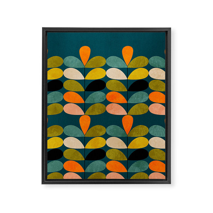 retro minimal floral Framed Canvas Print Gallery Image 1