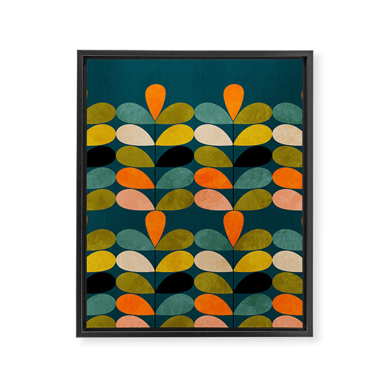 retro minimal floral Framed Canvas Print Gallery Image 8