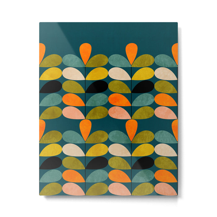 retro minimal floral Metal Print Gallery Image 1
