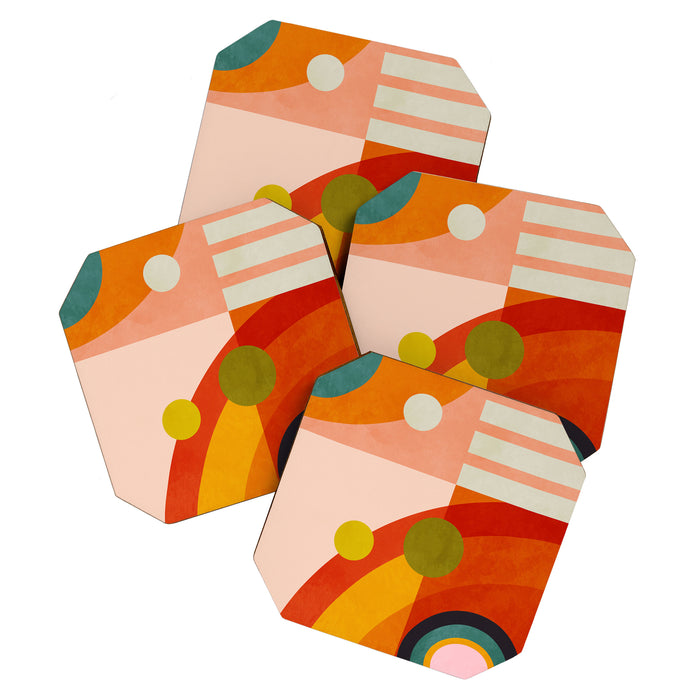 retro minimal geometric 2 Coaster Gallery Image 1
