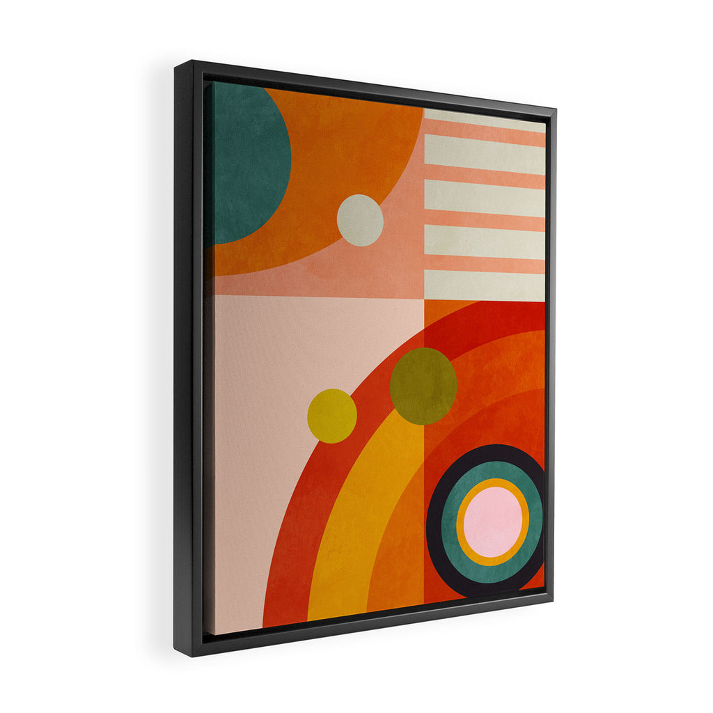 retro minimal geometric 2 Framed Canvas Print Gallery Image 2