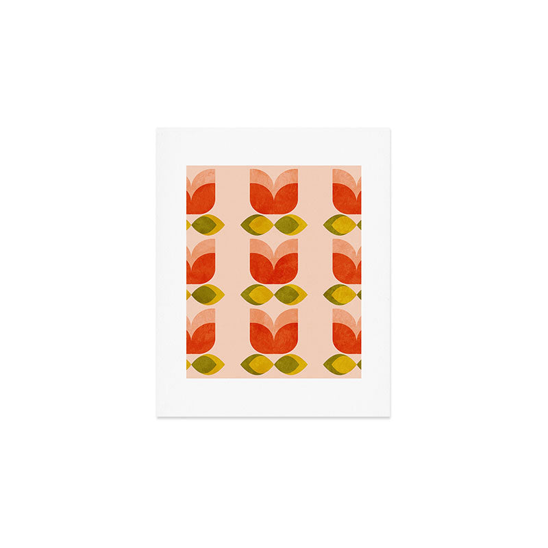 retro tulips midcentury Art Print Gallery Image 1