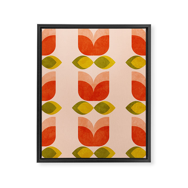 retro tulips midcentury Framed Canvas Print Gallery Image 8