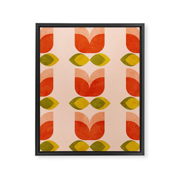 retro tulips midcentury Framed Canvas Print Gallery Image 1