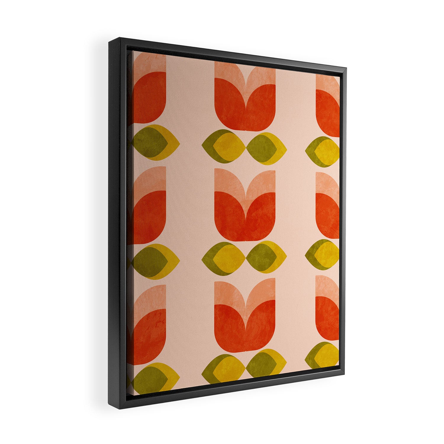 retro tulips midcentury Framed Canvas Print Gallery Image 2
