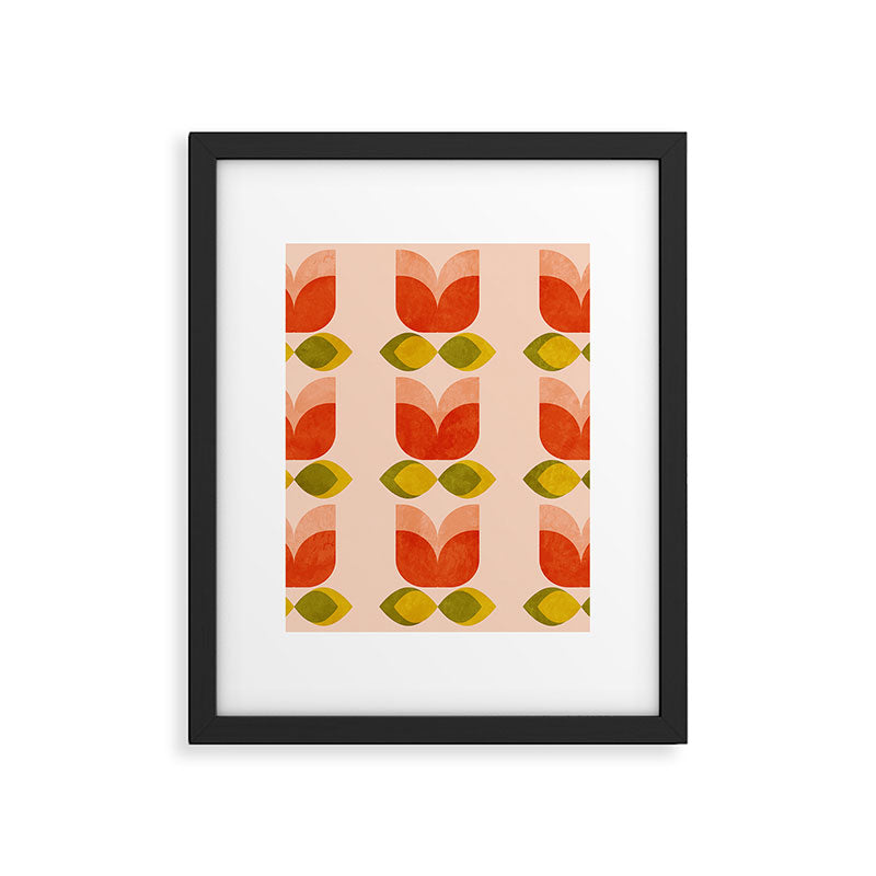 retro tulips midcentury Framed Art Print Gallery Image 6